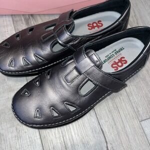 SAS Womens 9 Pewter Gray Roamer Loafers Cut Out Mary Jane Tripad Comfort Shoe